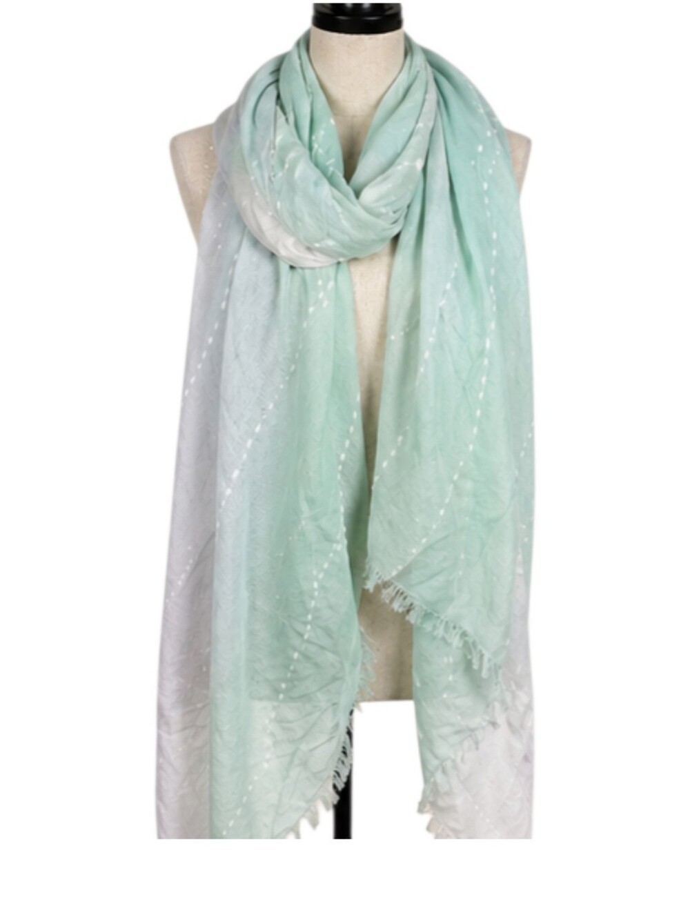 Simply Noelle Mint Green Ombre Wrap Scarf 76" x 35"